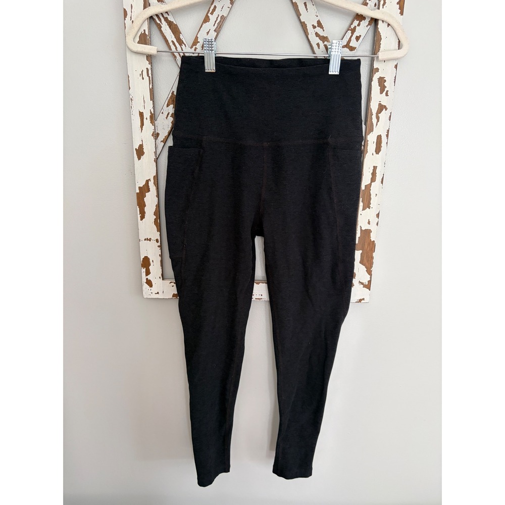 Beyond Yoga Heather Black Leggings Spacedye Out No Size Tag See Measurements